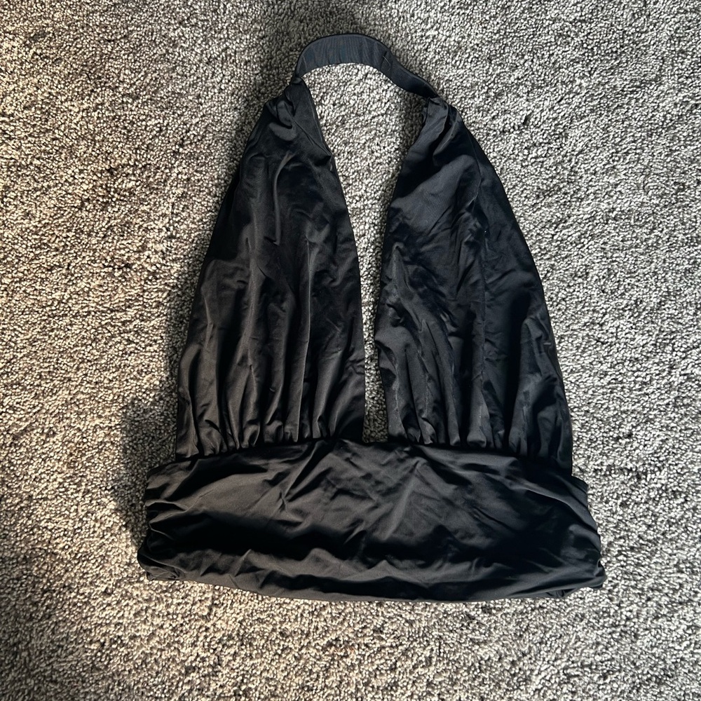 Princess Polly Black Satin Top